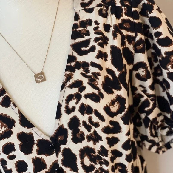 NWT Monteau LA Leopard Midi Dress w/ Pockets Size Medium - Picture 4 of 7